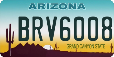 AZ license plate BRV6008