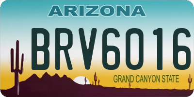 AZ license plate BRV6016