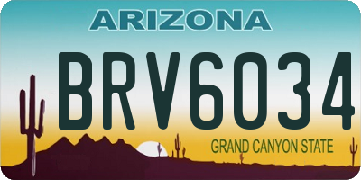 AZ license plate BRV6034