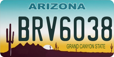 AZ license plate BRV6038