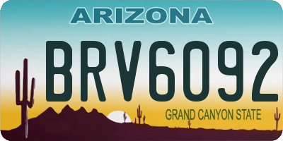 AZ license plate BRV6092