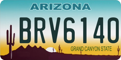 AZ license plate BRV6140