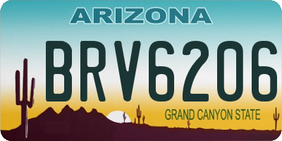 AZ license plate BRV6206