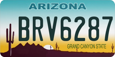 AZ license plate BRV6287