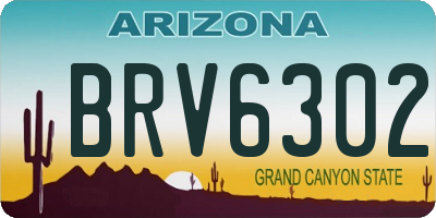 AZ license plate BRV6302
