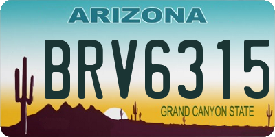 AZ license plate BRV6315