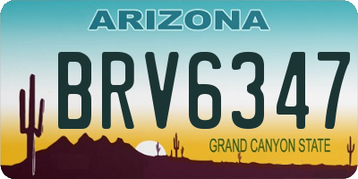 AZ license plate BRV6347