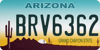 AZ license plate BRV6362