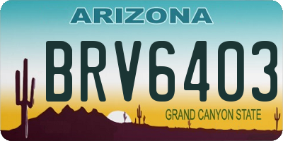 AZ license plate BRV6403