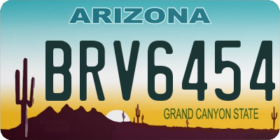 AZ license plate BRV6454