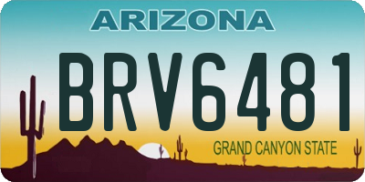 AZ license plate BRV6481