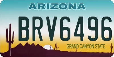 AZ license plate BRV6496