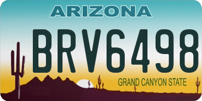 AZ license plate BRV6498