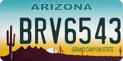 AZ license plate BRV6543