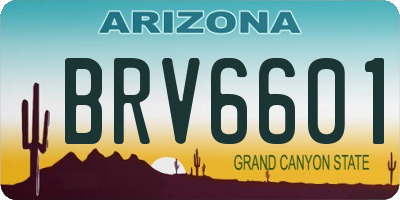 AZ license plate BRV6601