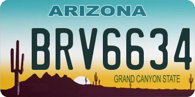 AZ license plate BRV6634