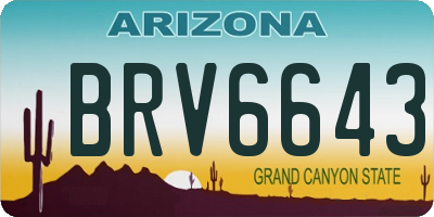 AZ license plate BRV6643