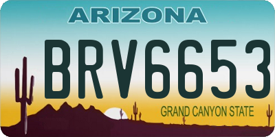 AZ license plate BRV6653