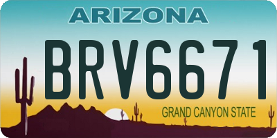 AZ license plate BRV6671