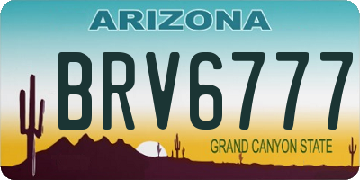 AZ license plate BRV6777