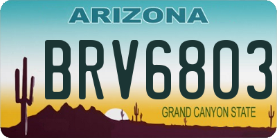 AZ license plate BRV6803