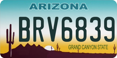 AZ license plate BRV6839