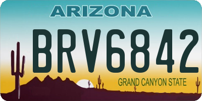 AZ license plate BRV6842
