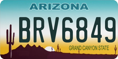 AZ license plate BRV6849