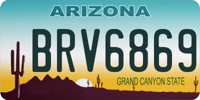 AZ license plate BRV6869