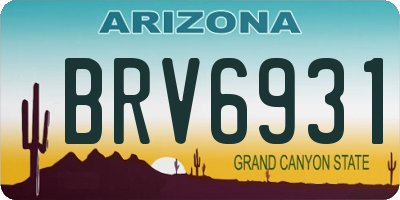 AZ license plate BRV6931
