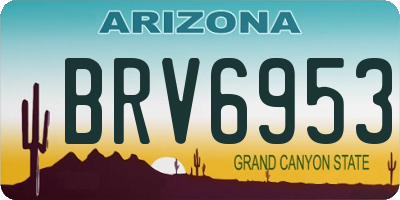 AZ license plate BRV6953