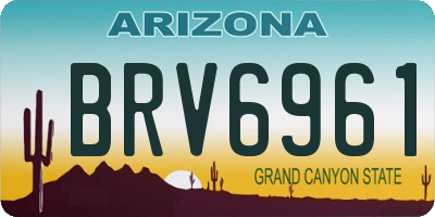 AZ license plate BRV6961
