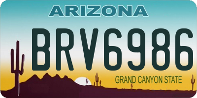 AZ license plate BRV6986