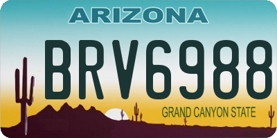AZ license plate BRV6988