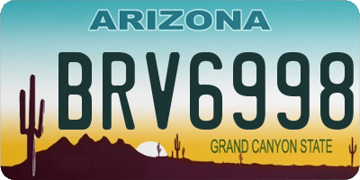 AZ license plate BRV6998