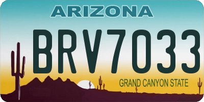 AZ license plate BRV7033