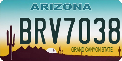 AZ license plate BRV7038