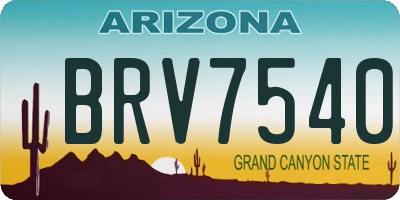 AZ license plate BRV7540