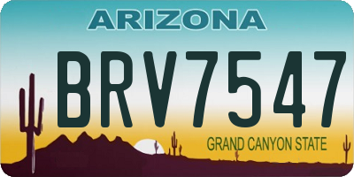 AZ license plate BRV7547