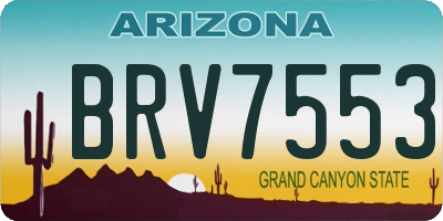 AZ license plate BRV7553