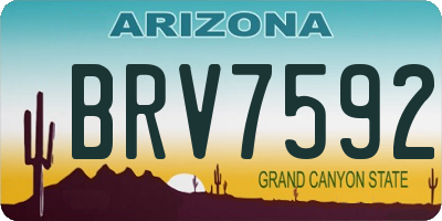 AZ license plate BRV7592