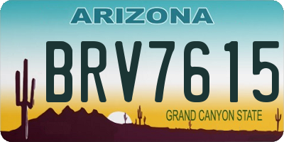 AZ license plate BRV7615