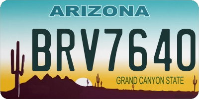 AZ license plate BRV7640