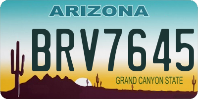 AZ license plate BRV7645