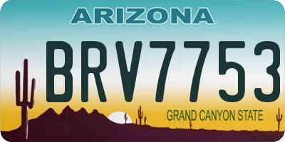AZ license plate BRV7753