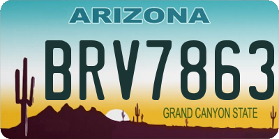AZ license plate BRV7863