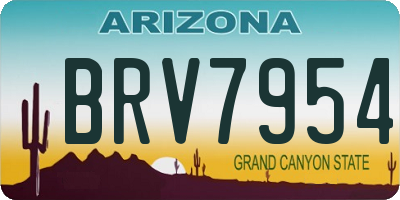 AZ license plate BRV7954