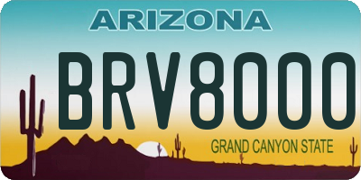 AZ license plate BRV8000