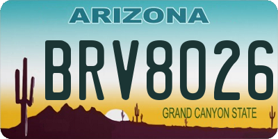AZ license plate BRV8026