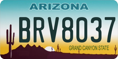 AZ license plate BRV8037